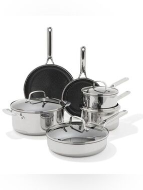 OXO Trident Hybrid Non-Stick Stainless Steel 10-Piece Set - Sealed & NWT